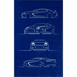 Brand new ⌛ Mohawk Home Racecar Profiles Blue Kids Playroom Area Rug 💯 -Mohawk Home shop unnamed file 4139