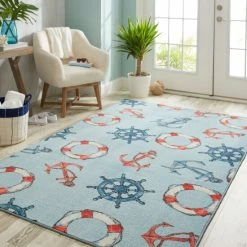 Hot Sale 🤩 Mohawk Home Coastal Life Nautical Area Rug Light Blue 🤩 -Mohawk Home shop unnamed file 4165