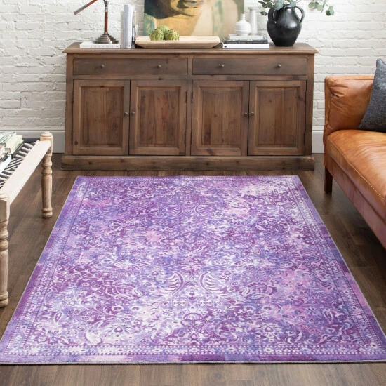 Discount ๐ฅ Mohawk Home Garden City Distressed Floral Area Rug Purple ๐ 3 Discount ๐ฅ Mohawk Home Garden City Distressed Floral Area Rug Purple ๐ - Image 3
