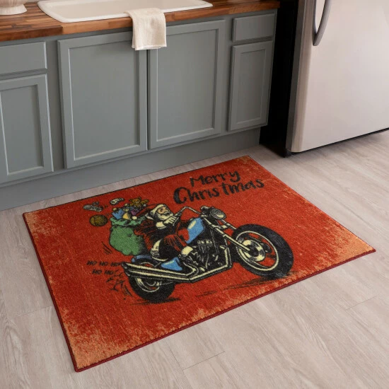 Discount ๐ Mohawk Home Motorcycle Santa Holiday Accent Area Rug โ 1 Discount ๐ Mohawk Home Motorcycle Santa Holiday Accent Area Rug โ