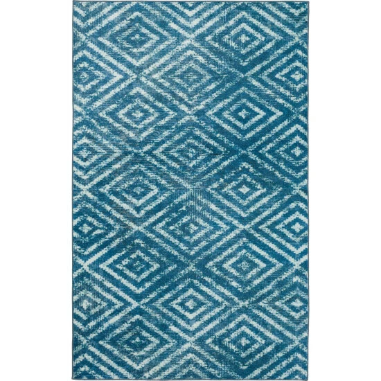 New ๐ Mohawk Home Teal Geometric Distressed Diamond Area Rug โค๏ธ 3 New ๐ Mohawk Home Teal Geometric Distressed Diamond Area Rug โค๏ธ - Image 3