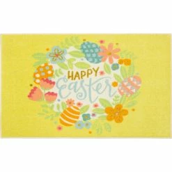 Best Sale 🎉 Mohawk Home Easter Wreath Yellow Accent Rug Yellow/blue/orange 👏