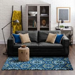 Best reviews of 🤩 Mohawk Home Tulsa Medallion Medium Blue Area Rug ⭐