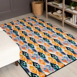 Coupon 🛒 Mohawk Home Watercolor Ikat Dark Orange Contemporary Striped Area Rug 😀