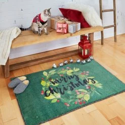 Best Pirce ✨ Mohawk Home Prismatic 🎁 Christmas Wreath Area Rug - 2'6 X 4'2 - 2'6 X 4'2 Grey / Green / Red 🔥 -Mohawk Home shop unnamed file 48