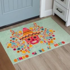 New 👏 Mohawk Home Cinco De Mayo Skull Accent Rug 💯