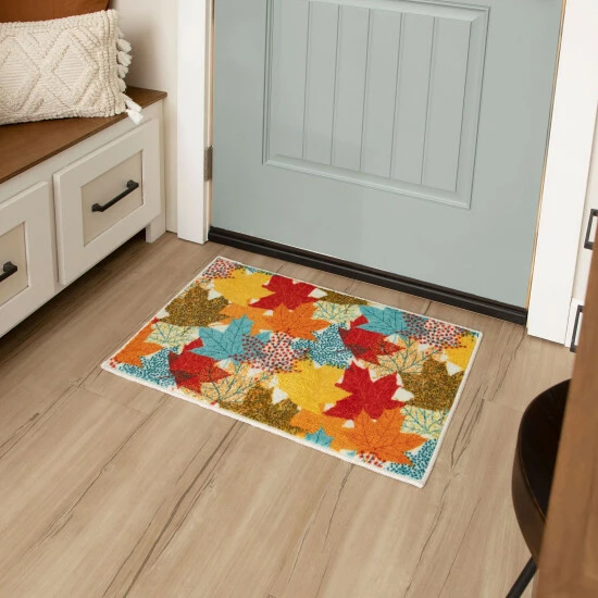 Promo ๐ฏ Mohawk Home Multi-Color Leaves Multi Area Rug Orange/red โญ 3 Promo ๐ฏ Mohawk Home Multi-Color Leaves Multi Area Rug Orange/red โญ - Image 3