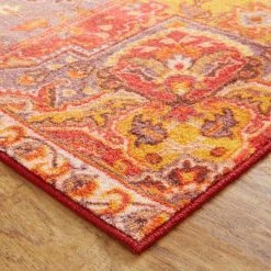 New 😉 Mohawk Home Odell Boho Patchwork Area Rug Orange 👍 -Mohawk Home shop unnamed file 683
