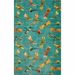 Top 10 😉 Mohawk Home ☀️ Summer Dragonflies Nature Area Rug Aqua 🌟