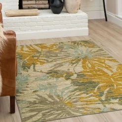 Best Sale 😍 Mohawk Home Captiva Transitional Tropical Botanical Area Rug 👏