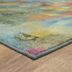 Outlet ⭐ Mohawk Home Confetti Canvas Abstract Area Rug Teal/yellow 👍 -Mohawk Home shop unnamed file 956