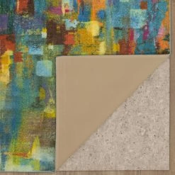 Outlet ⭐ Mohawk Home Confetti Canvas Abstract Area Rug Teal/yellow 👍 -Mohawk Home shop unnamed file 957