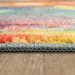 Outlet ⭐ Mohawk Home Confetti Canvas Abstract Area Rug Teal/yellow 👍 -Mohawk Home shop unnamed file 959