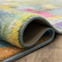 Outlet ⭐ Mohawk Home Confetti Canvas Abstract Area Rug Teal/yellow 👍 -Mohawk Home shop unnamed file 960